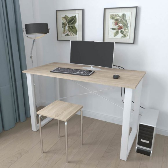 Письмовий стіл Ferrum-decor Драйв 750x1400x700 Білий метал ДСП Дуб Сонома 16 мм (FRD-103209) Письмовий стіл Ferrum-decor Драйв 750x1400x700 Білий метал ДСП Дуб Сонома 16 мм (FRD-103209)