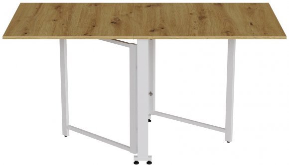 Стіл-книга трансформер Оріон 2 Ferrum-decor 750x1520x730 Білий метал ДСП Дуб Артизан 16 мм (FRD-104595)
