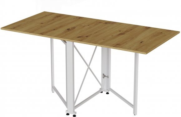 Стіл-книга трансформер Оріон 2 Ferrum-decor 750x1520x730 Білий метал ДСП Дуб Артизан 16 мм (FRD-104595)