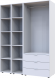 Комплект шаф для одягу Doros Гелар (3 шт.) 153,9х49,5х203,4 см Білий (DRS-011173) Комплект шаф для одягу Doros Гелар (3 шт.) 153,9х49,5х203,4 см Білий (DRS-011173)
