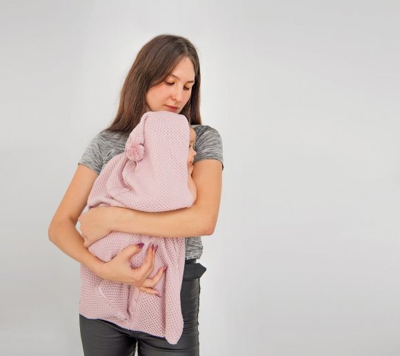 Плетений конверт Powder Pink lullalove-6593 Плетений конверт Powder Pink lullalove-6593