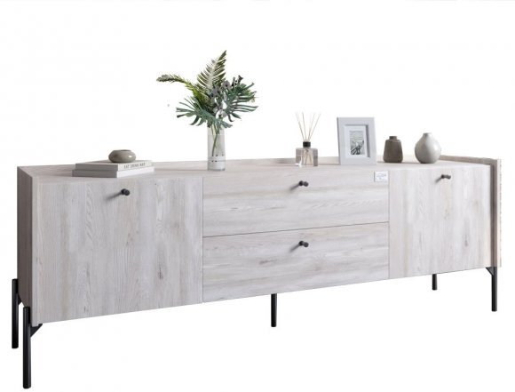 Тумба під телевізор з шухлядами LION Wood з чорними ніжками 160х65х40 см Самоа Димчастий (LION-043134) Тумба під телевізор з шухлядами LION Wood з чорними ніжками 160х65х40 см Самоа Димчастий (LION-043134)