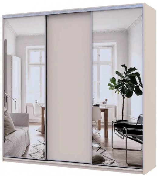 Шафа-купе Doros Сіті Лайт Кашемір 1 ДСП / 2 дзеркала 225х60х225 (80736380)