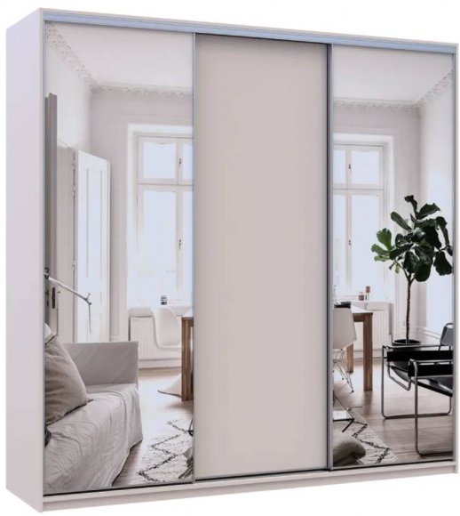 Шафа-купе Doros Сіті Лайт Кашемір 1 ДСП / 2 дзеркала 225х60х225 (80736380)