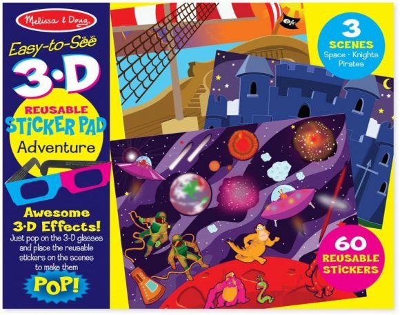 Многоразовые 3D наклейки с очками Приключения Melissa & Doug MD9375