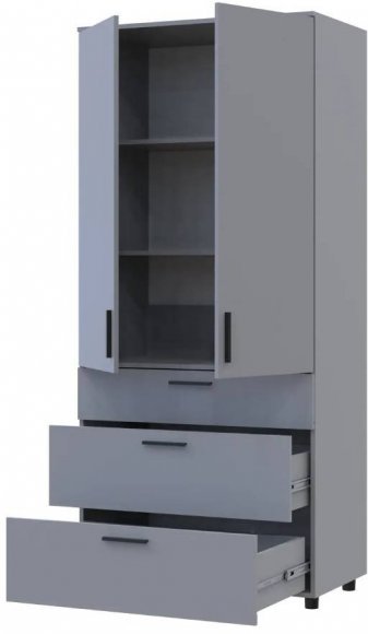 Шафа для одягу Doros Торн Сірий 2 ДСП/3Ш (полиці) 90х51.6х200 (DRS-012024) Шафа для одягу Doros Торн Сірий 2 ДСП/3Ш (полиці) 90х51.6х200 (DRS-012024)