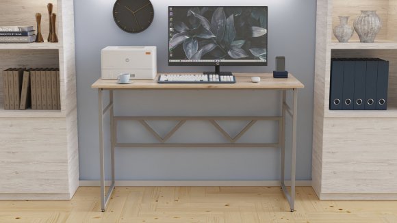 Комп'ютерний стіл Ferrum-decor Райан 75x140x70 сірий ДСП Дуб Сан-Марино 16мм (FRD-101644)
