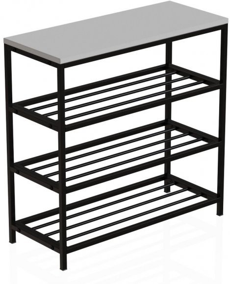 Полиця для взуття Слайм 3 Ferrum-decor 635x630x260 Чорний метал ДСП Біле 16 мм (FRD-105156) Полиця для взуття Слайм 3 Ferrum-decor 635x630x260 Чорний метал ДСП Біле 16 мм (FRD-105156)