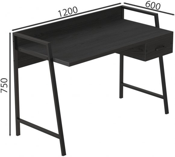 Письмовий стіл Ferrum-decor 750x1200x600 Чорний метал ДСП Сосна Кембра 32 мм (FRD-103445)
