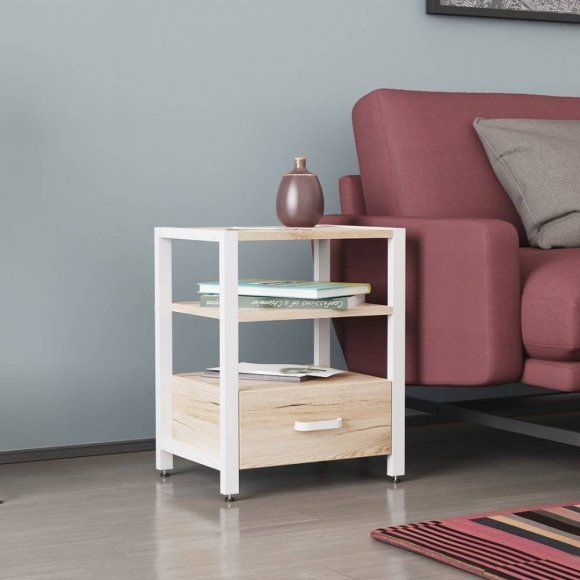 Тумба універсальна Ferrum-decor Вів'єн 1/1 50x41x40 білий ДСП Дуб Сан-Марино 16мм (FRD-104146) Тумба універсальна Ferrum-decor Вів'єн 1/1 50x41x40 білий ДСП Дуб Сан-Марино 16мм (FRD-104146)