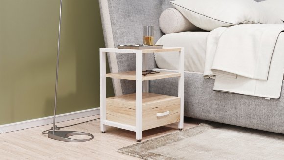 Тумба універсальна Ferrum-decor Вів'єн 1/1 50x41x40 білий ДСП Дуб Сан-Марино 16мм (FRD-104146) Тумба універсальна Ferrum-decor Вів'єн 1/1 50x41x40 білий ДСП Дуб Сан-Марино 16мм (FRD-104146)