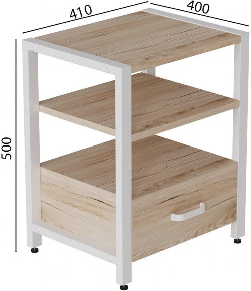 Тумба універсальна Ferrum-decor Вів'єн 1/1 50x41x40 білий ДСП Дуб Сан-Марино 16мм (FRD-104146) Тумба універсальна Ferrum-decor Вів'єн 1/1 50x41x40 білий ДСП Дуб Сан-Марино 16мм (FRD-104146)