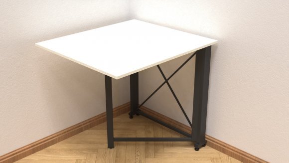 Стіл-книга трансформер Оріон 1 Ferrum-decor 750x810x730 Чорний метал ДСП Біле 16 мм (FRD-104597)
