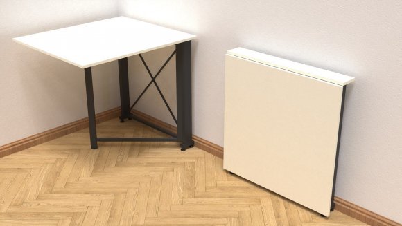 Стіл-книга трансформер Оріон 1 Ferrum-decor 750x810x730 Чорний метал ДСП Біле 16 мм (FRD-104597)