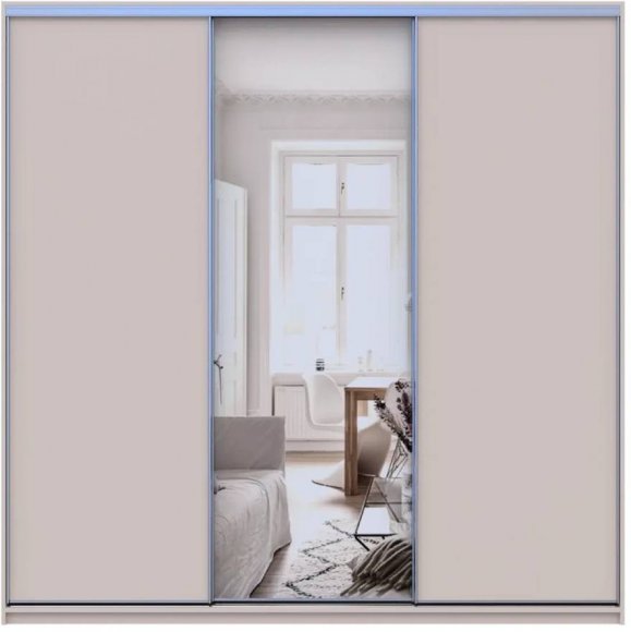 Шафа-купе Doros Сіті Лайт Кашемір 2 ДСП/1 зеркало 225х60х225 (80736383) Шафа-купе Doros Сіті Лайт Кашемір 2 ДСП/1 зеркало 225х60х225 (80736383)