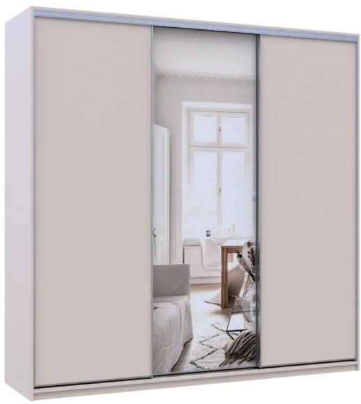 Шафа-купе Doros Сіті Лайт Кашемір 2 ДСП/1 зеркало 225х60х225 (80736383) Шафа-купе Doros Сіті Лайт Кашемір 2 ДСП/1 зеркало 225х60х225 (80736383)