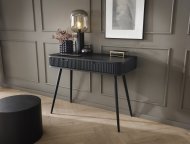 Стіл туалетний Perfect Home Зова / Zova з 2 шухлядами та чорними ніжками T103 Чорний (PFH-091374) Стіл туалетний Perfect Home Зова / Zova з 2 шухлядами та чорними ніжками T103 Чорний (PFH-091374)