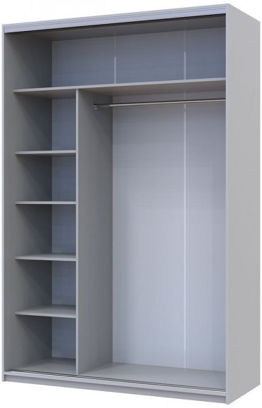 Шафа купе Doros Сіті Лайт Сірий світлий 2 Дзеркала 150х60х225 (DRS-011550)