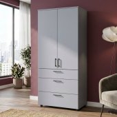 Шафа для одягу Doros Торн Сірий 2 ДСП/3Ш (штанга) 90х51.6х200 (DRS-012025)