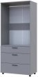 Шафа для одягу Doros Торн Сірий 2 ДСП/3Ш (штанга) 90х51.6х200 (DRS-012025)
