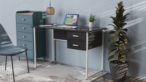 Комп'ютерний стіл Ferrum-decor Гаррі 75x140x70 білий ДСП Сосна Кембра 32мм (FRD-101020)