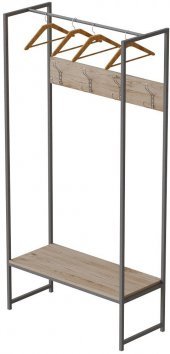 Вішалка модульна підлогова Ferrum-decor Треліс 12 180x90x38 сірий ДСП Дуб Сан-Марино 16мм (FRD-104320)