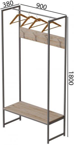 Вішалка модульна підлогова Ferrum-decor Треліс 12 180x90x38 сірий ДСП Дуб Сан-Марино 16мм (FRD-104320) Вішалка модульна підлогова Ferrum-decor Треліс 12 180x90x38 сірий ДСП Дуб Сан-Марино 16мм (FRD-104320)