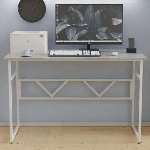 Стіл письмовий Раян Ferrum-decor 750x1200x600 Білий метал ДСП Бетон 32 мм (FRD-106481) Стіл письмовий Раян Ferrum-decor 750x1200x600 Білий метал ДСП Бетон 32 мм (FRD-106481)