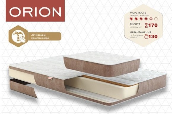 Матрац безпружинний Orion 180х200х17 см