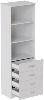 Шафа Анжело Ferrum-decor на 3 полиці з 4 ящики 1900x600x380 ДСП Біле 16 мм (FRD-104983)