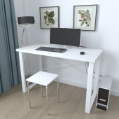 Письмовий стіл Ferrum-decor Драйв 750x1200x600 Білий метал ДСП Біле 32 мм (FRD-103331) Письмовий стіл Ferrum-decor Драйв 750x1200x600 Білий метал ДСП Біле 32 мм (FRD-103331)