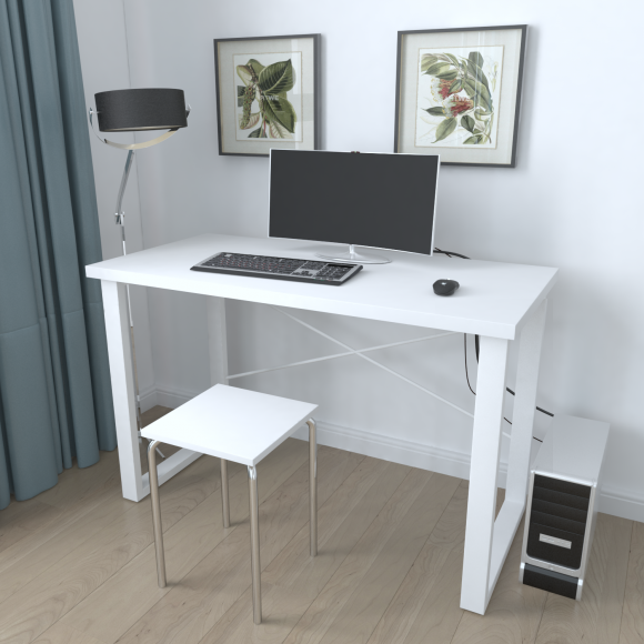 Письмовий стіл Ferrum-decor Драйв 750x1200x600 Білий метал ДСП Біле 32 мм (FRD-103331) Письмовий стіл Ferrum-decor Драйв 750x1200x600 Білий метал ДСП Біле 32 мм (FRD-103331)