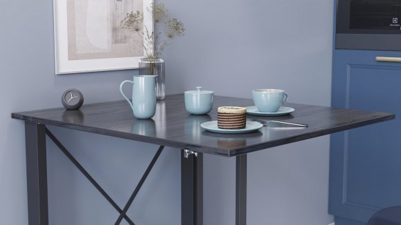 Стіл-книга трансформер Оріон 1 Ferrum-decor 750x810x730 Чорний метал ДСП Сосна Кембра 16 мм (FRD-104599)