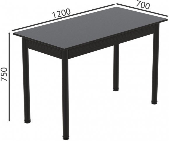 Стіл кухонний Ferrum-decor Беніта 75x120x70 Чорний ДСП Сосна Кембра 16мм (FRD-105698) Стіл кухонний Ferrum-decor Беніта 75x120x70 Чорний ДСП Сосна Кембра 16мм (FRD-105698)