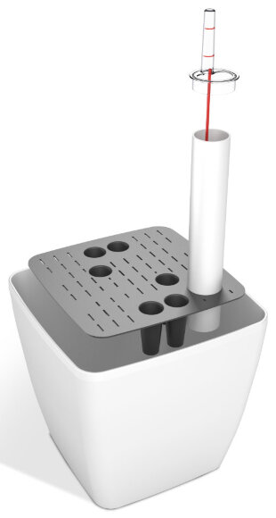 Розумний вазон Quadrato Flower Lover 18 см 41116613 Білий глянсовий