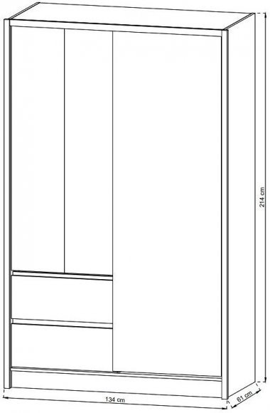 Шафа напівкупе для одягу Perfect Home Сара / Sara 130 3-дверна з дзеркалом Білий (PFH-091737) Шафа напівкупе для одягу Perfect Home Сара / Sara 130 3-дверна з дзеркалом Білий (PFH-091737)