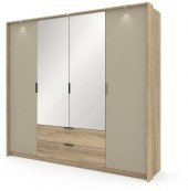 Шафа для одягу Perfect Home Летто / Letto 4D2S/220 4-дверна Дуб терра темний/сірий кам'яний (PFH-092039)