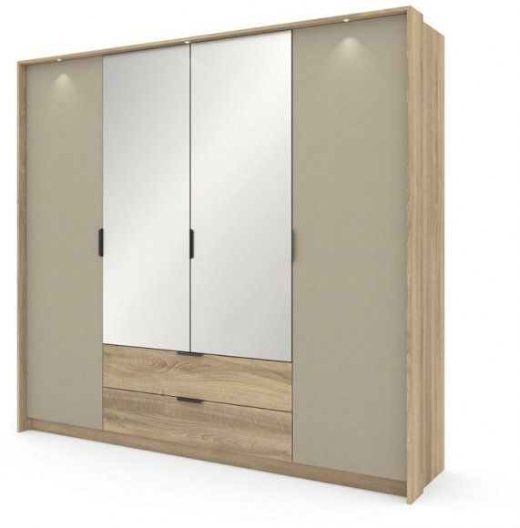 Шафа для одягу Perfect Home Летто / Letto 4D2S/220 4-дверна Дуб терра темний/сірий кам'яний (PFH-092039) Шафа для одягу Perfect Home Летто / Letto 4D2S/220 4-дверна Дуб терра темний/сірий кам'яний (PFH-092039)
