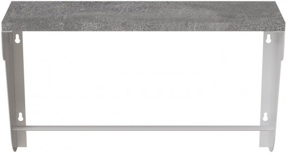 Полиця настінна Ferrum-decor Світ 300x600x150 метал Білий ДСП Бетон 16 мм (FRD-102813)