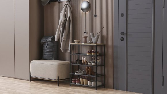 Полиця для взуття Слайм 4 Ferrum-decor 820x630x260 Чорний метал ДСП Дуб Сонома 16 мм (FRD-105162) Полиця для взуття Слайм 4 Ferrum-decor 820x630x260 Чорний метал ДСП Дуб Сонома 16 мм (FRD-105162)