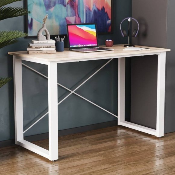 Письмовий стіл Ferrum-decor Драйв 750x1200x600 Білий метал ДСП Дуб Сан-Марино 32 мм (FRD-103332) Письмовий стіл Ferrum-decor Драйв 750x1200x600 Білий метал ДСП Дуб Сан-Марино 32 мм (FRD-103332)