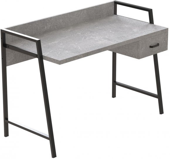 Письмовий стіл Ferrum-decor Комфорт 750x1200x600 Чорний метал ДСП Бетон 32 мм (FRD-103449)