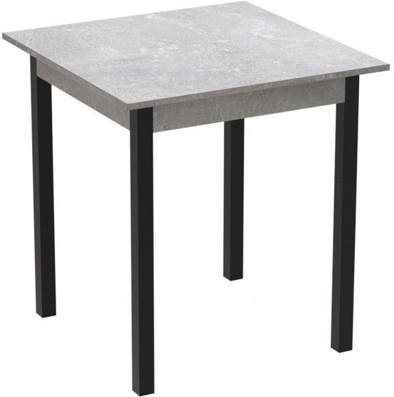 Стіл кухонний Ferrum-decor Агата 75x70x70 Чорний ДСП Бетон 16мм (FRD-105557)