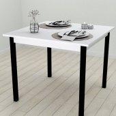 Стіл кухонний Ferrum-decor Дієго 75x90x90 Чорний ДСП Біле 16мм (FRD-106317)