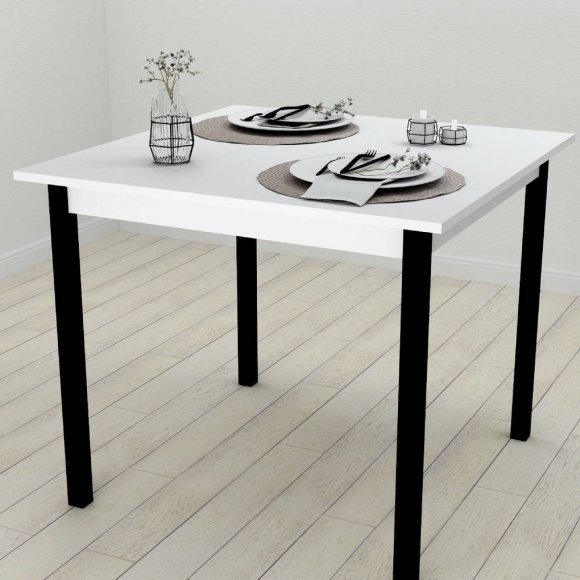Стіл кухонний Ferrum-decor Дієго 75x90x90 Чорний ДСП Біле 16мм (FRD-106317) Стіл кухонний Ferrum-decor Дієго 75x90x90 Чорний ДСП Біле 16мм (FRD-106317)