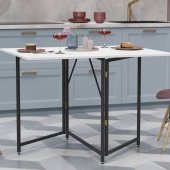 Стіл трансформер книжка Вуді Ferrum-decor 75x130x90 Чорний метал ДСП Білий 16 мм (FRD-106749)