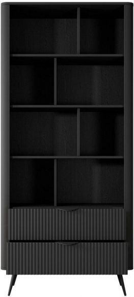 Стелаж Perfect Home Ланте / Lante 2S з 2 шухлядами і чорними ніжками Чорний (PFH-091104)
