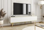 Тумба під телевізор Perfect Home Оро / Oro 3-дверна з золотими ніжками RTV175 Білий (PFH-091319) Тумба під телевізор Perfect Home Оро / Oro 3-дверна з золотими ніжками RTV175 Білий (PFH-091319)