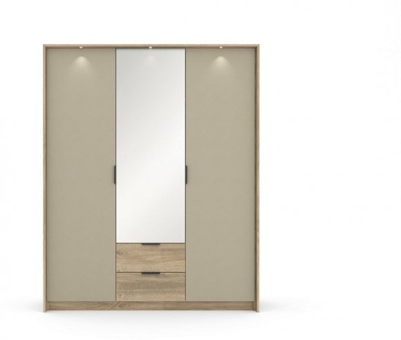 Шафа для одягу Perfect Home Летто / Letto 3D2S/165 3-дверна Дуб терра темний/сірий кам'яний (PFH-092040)
