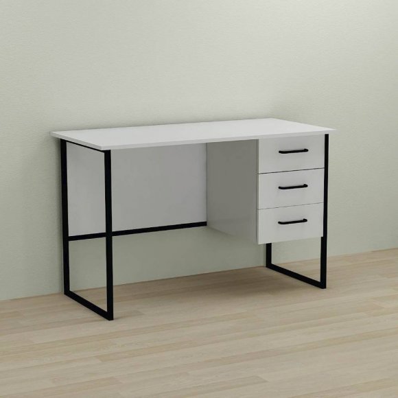 Письмовий стіл Ferrum-decor Гаррі 75x120x70 чорний ДСП Біле 16мм (FRD-103551)